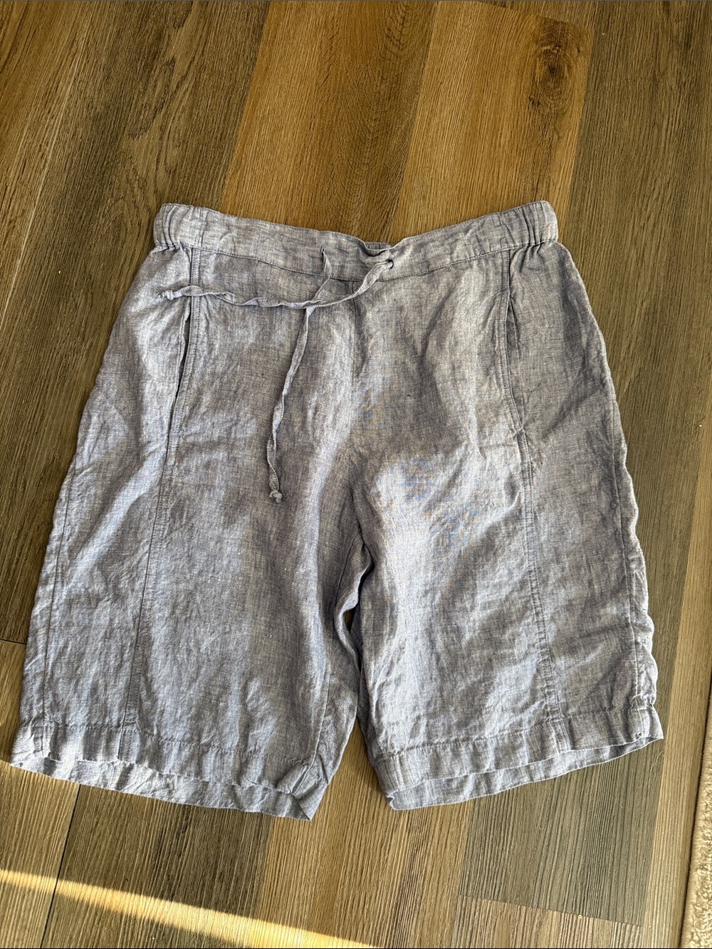 Coldwater Creek 100% Linen Women’s Light Blue Drawstring Shorts